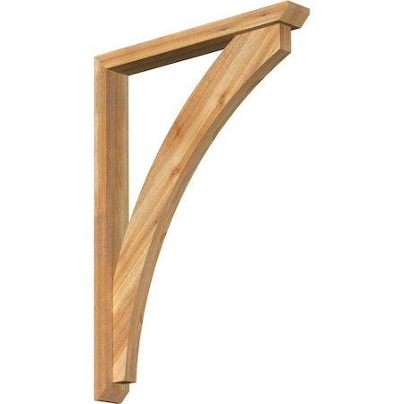 Ekena Millwork Thorton Slat Rough Sawn Bracket w/ Offset Brace, Western Red Cedar, 4"W x 30"D x 42"H BKT0402X30X42THR06RWR